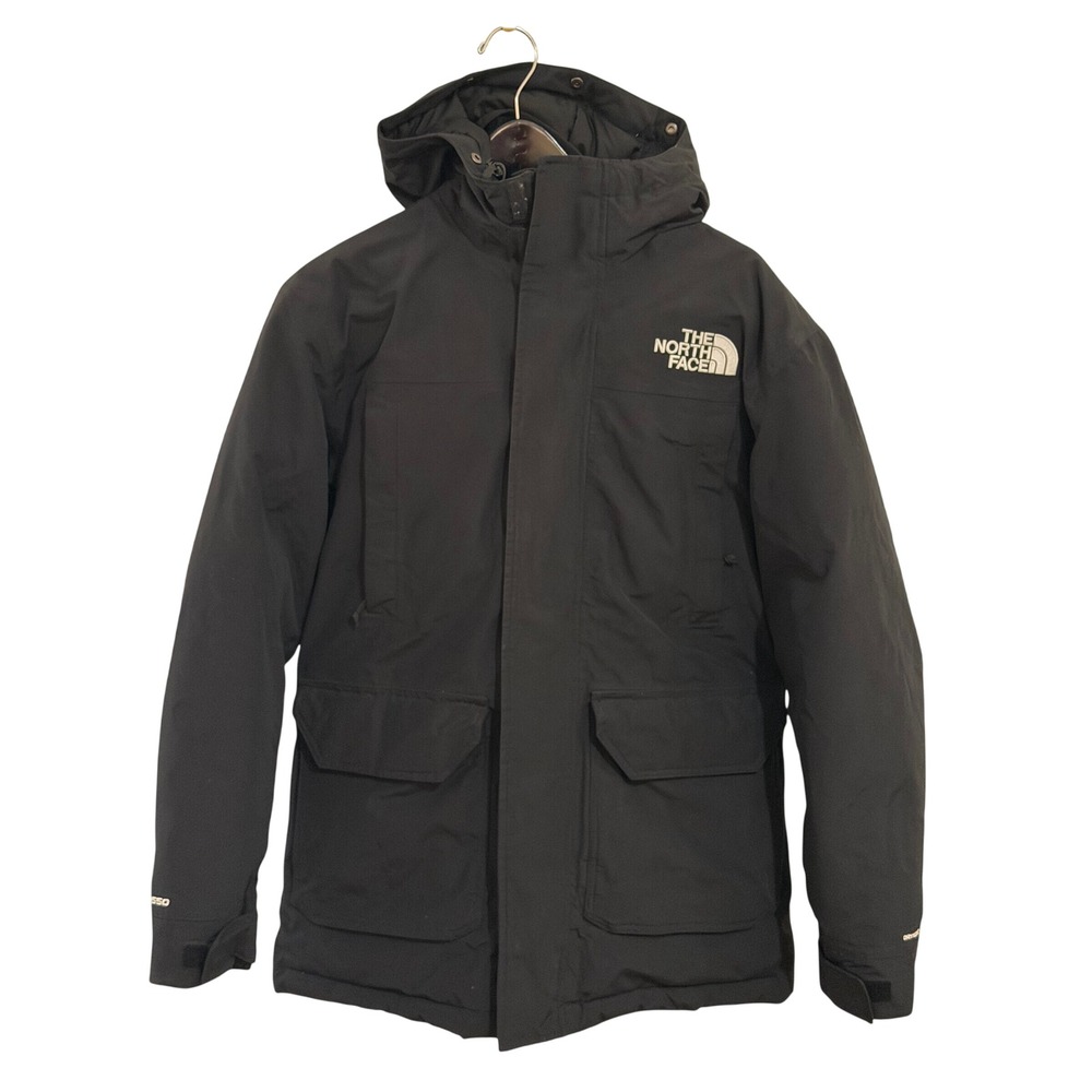 The North Face Down Parka Mens Small Black 550-Fill DryVent Hooded Jacket